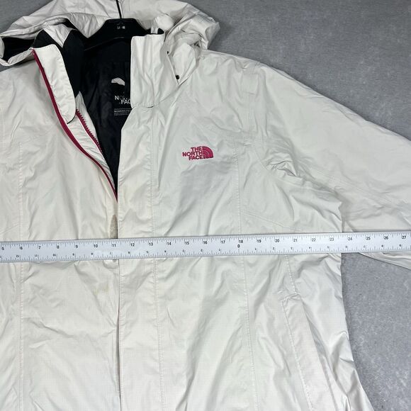The North Face HyVent 3 in 1 Zip-Up Hooded Jacket Women’s XL Beige/ Pink - Picture 9 of 15